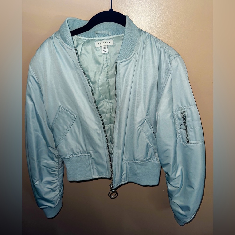Mint Blue Bomber Jacket Size 2